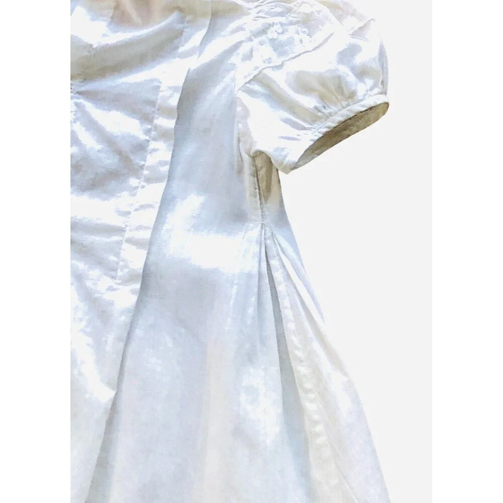 VTG Baby Christening 2 Piece -Gown And Slip Handmade Cotton Lace Baptismal Gown